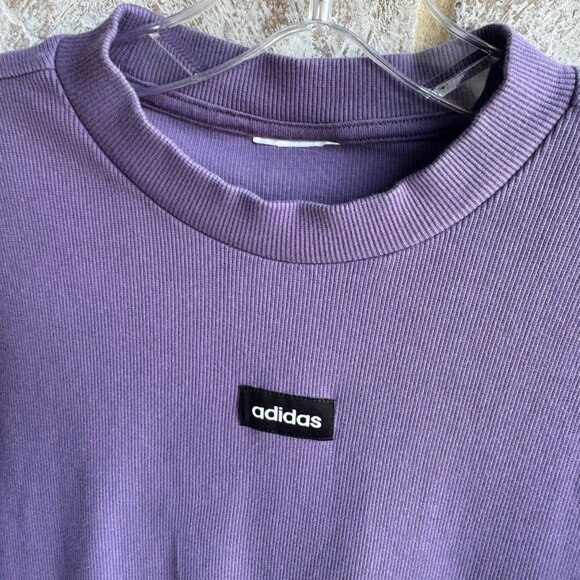 Adidas Three Stripes Purple 3/4 Sleeve Ribbed Dress Women's Size XS. - Picture 3 of 6
